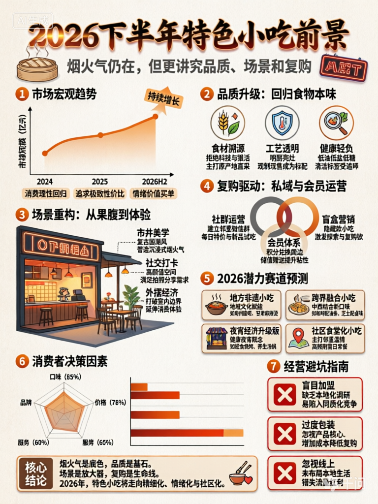 2026年下半年特色小吃前景：烟火气仍在，但更讲究品质、场景和复购